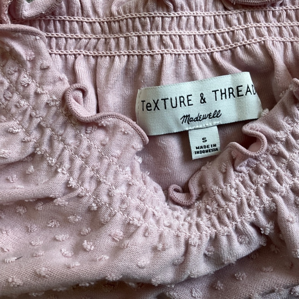 Madewell x Texture & Thread Clipdot Ruffle Top Size Small - Picture 4 of 7